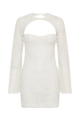 Paxton Pearl Beaded Mini Dress - White